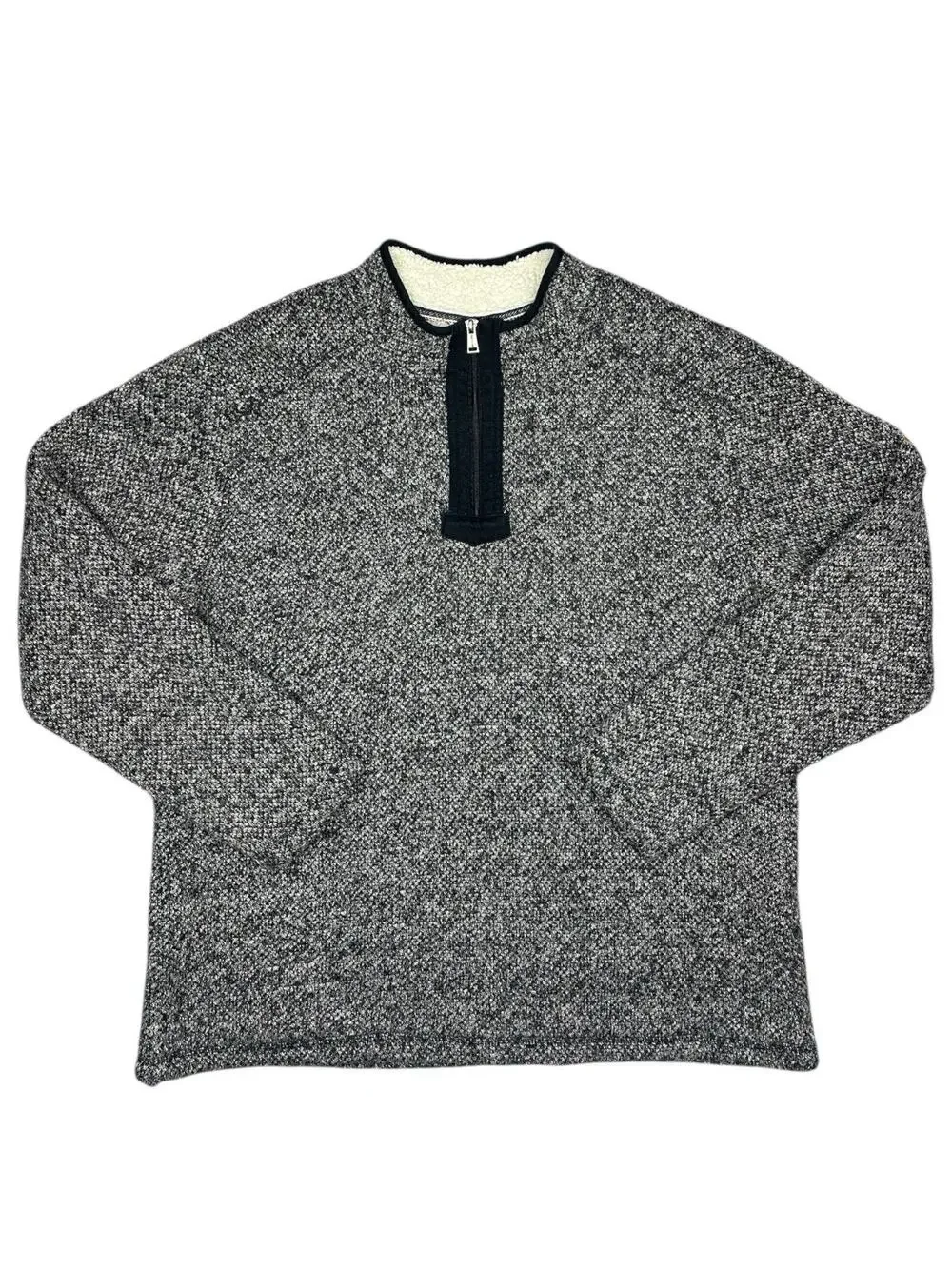 Orvis XL Gray Sherpa Fleece 1/4 Zip Pullover Outdoor Sweater Warm Soft